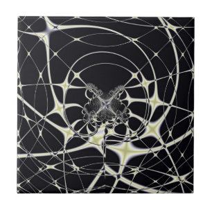 Azulejo Arte abstracto Telaraña dorada