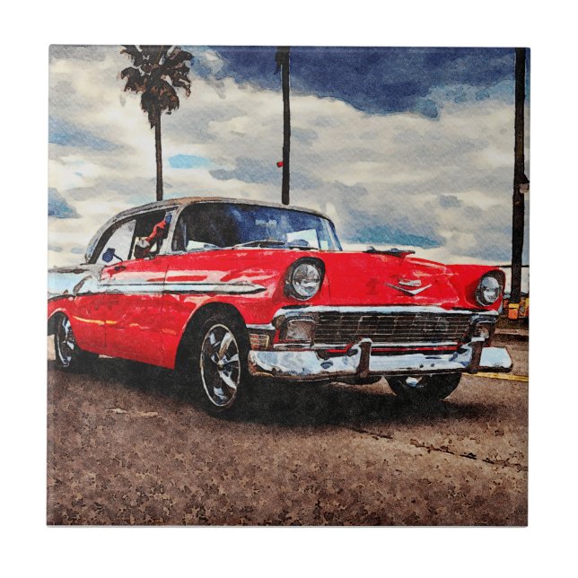 Azulejo Arte acuático de Chevrolet Bel Air de 1956 (Frente)
