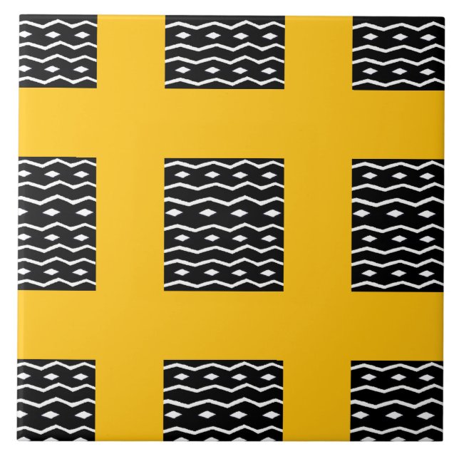 Azulejo Arte africano, Naranja de patrones étnicos (Frente)