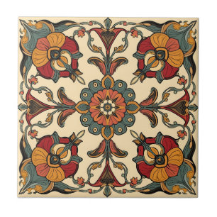 Azulejo Arte Antiguo Deco Majólica Floral Artesano Nouveau