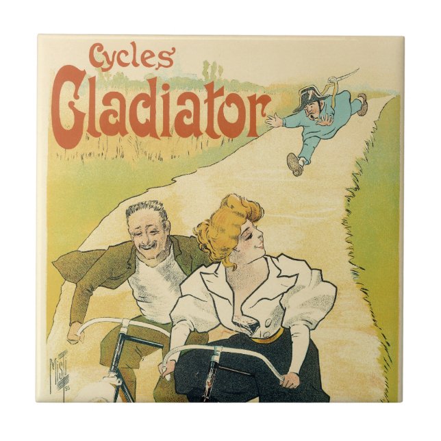 Azulejo Arte Antiguo Modernista, Bicicletas Gladiator Cycl (Frente)