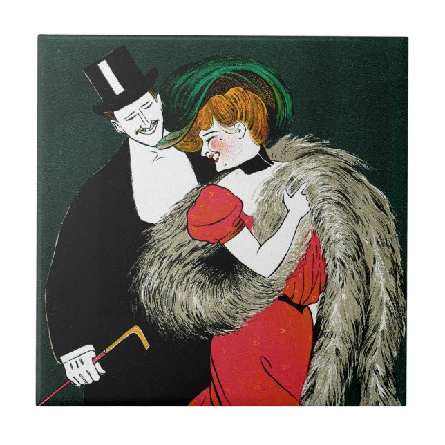 Azulejo Arte Antiguo Modernista, Moda Italiana Amor Romanc (Frente)