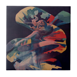 Azulejo Arte Antiguo Moderno, Loie Fuller en Folies Berger