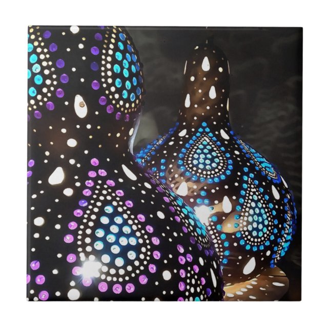 Azulejo Arte artesanal Gourd linternas turcas Arte acrílic (Frente)