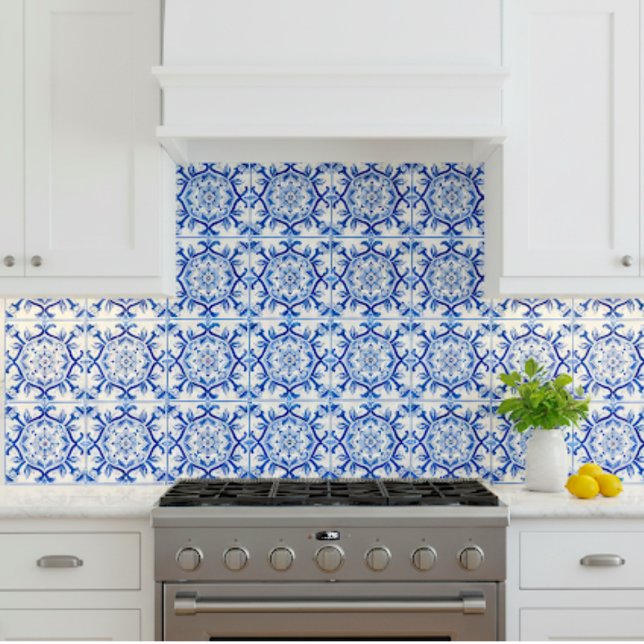 Azulejo Arte barroco italiano con el azul del mosaico (Subido por el creador)