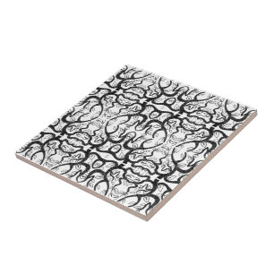 Azulejo Arte blanco y negro - Personalizable - Añadir colo