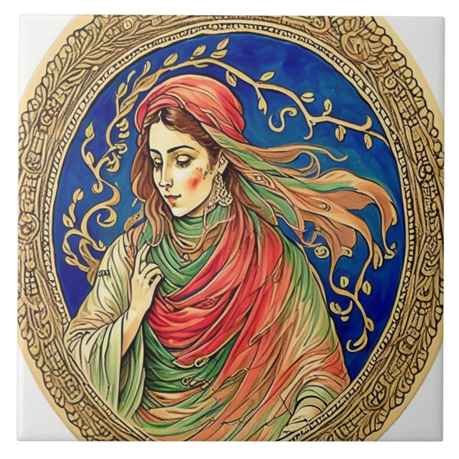 Azulejo Arte cerámico tradicional de Adalusia no 8 (Frente)