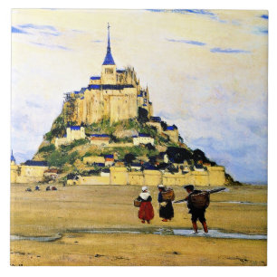 Azulejo Arte Clarence Gagnon, Mont-Saint Michel, mañana