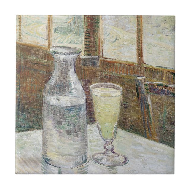 Azulejo Arte Clásico de Van Gogh Absenta Café París (Frente)