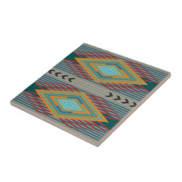 Azulejo Arte con patrón del suroeste americano y colores t