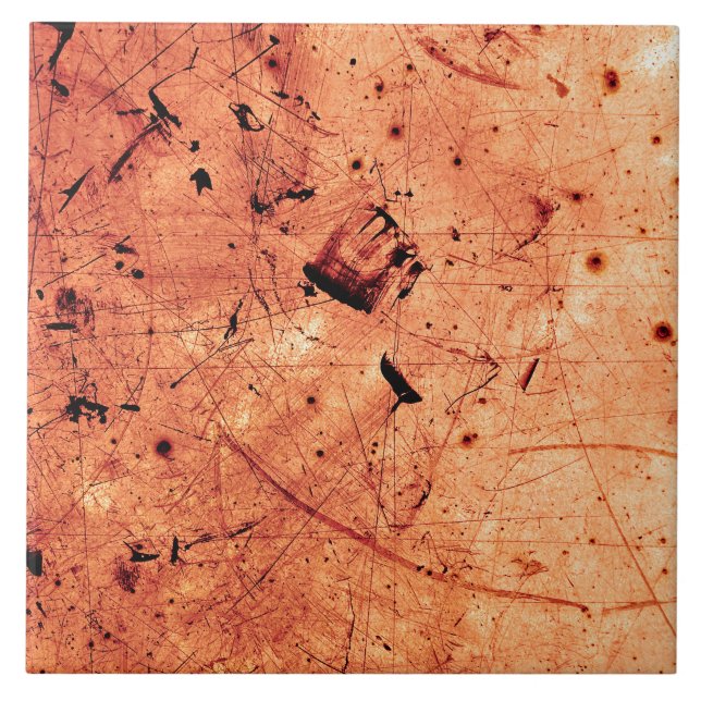 Azulejo arte contemporáneo burgués y abstracto del naranja (Frente)