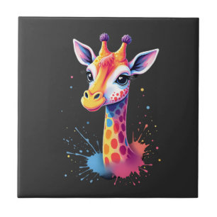 Azulejo Arte de animal africano La jirafa colorida para di