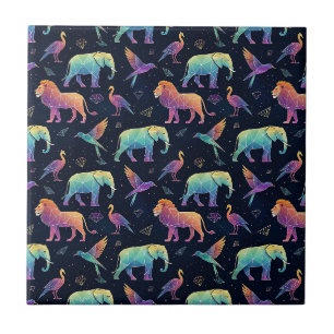 Azulejo Arte de animales de vida silvestre de África const