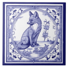 Azulejo Arte de animales folclóricos al estilo azul y blan