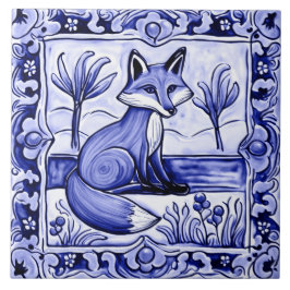 Azulejo Arte de animales folclóricos mediterráneos de Fox 