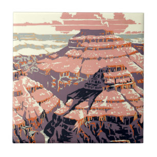 Azulejo Arte de cartel vintage del Parque Nacional del Gra