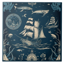 Azulejo Arte de cerámica con temática náutica n° 3