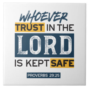 Azulejo Arte de cita bíblica - Proverbios 29:25 Confianza