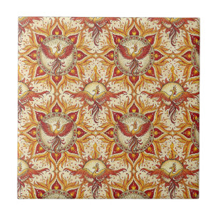 Azulejo Arte de diseño de mandala de fuego de fénix espiri