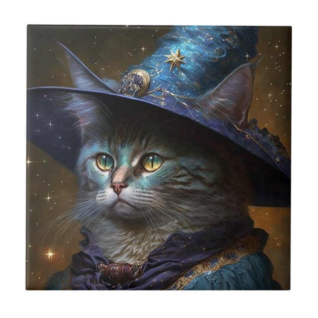 Azulejo Arte de fantasía para gatos (Frente)