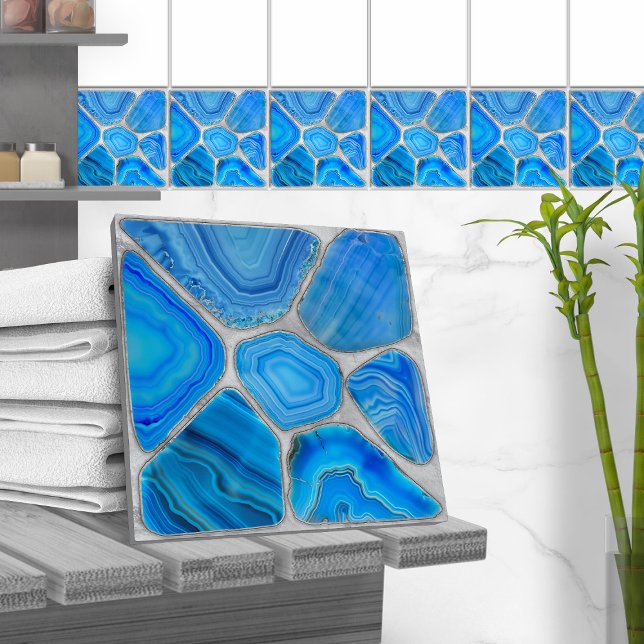 Azulejo Arte de flor azul geodésica agosa (Subido por el creador)