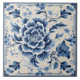 Azulejo Arte de Flor de Tinta Azul Tradicional de China 10
