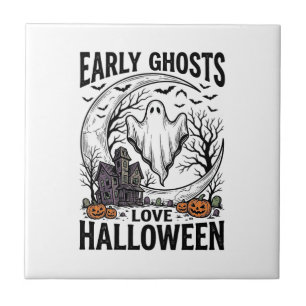 Azulejo Arte de grabado de fantasmas embrujados de Hallowe
