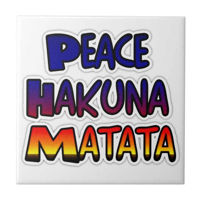 Azulejo Arte de gradiente de Paz Hakuna Matata (Frente)