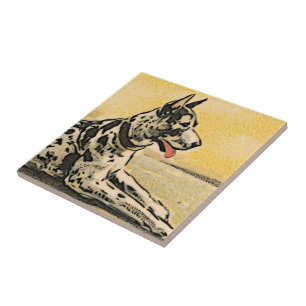 Azulejo Arte de great dane del vintage