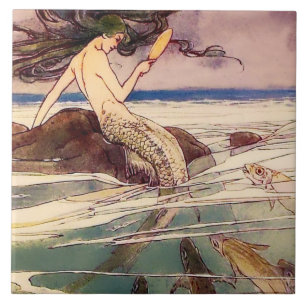 Azulejo Arte de hadas “Sirena” por Alice B Woodward