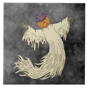 Azulejo Arte de Halloween del Fantasma con Cabeza de Calab