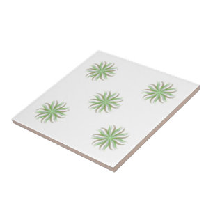 Azulejo Arte de hojas verdes grises marrones fluidas y flo