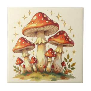 Azulejo Arte de hongos vintage Cottage Core