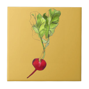 Azulejo Arte de ilustracion de acuarela vegetal y radical