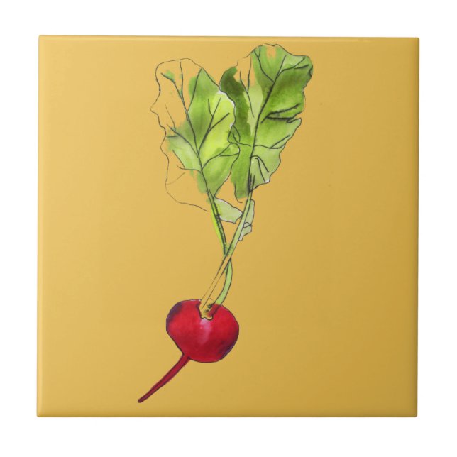 Azulejo Arte de ilustracion de acuarela vegetal y radical (Frente)