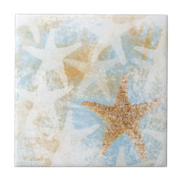 Azulejo Arte de impresión de Starfish costero
