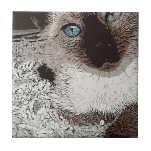 Azulejo Arte de la familia del amigo del animal de mascota
