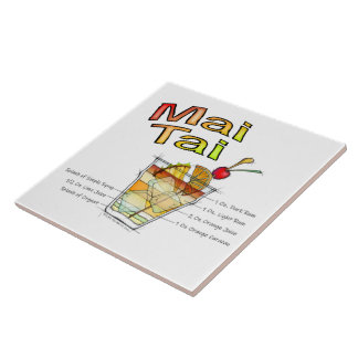 AZULEJO ARTE DE LA RECETA DEL CÓCTEL DEL AMI TAI