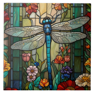 Azulejo Arte de libélula pintura botánica boho chic bosque