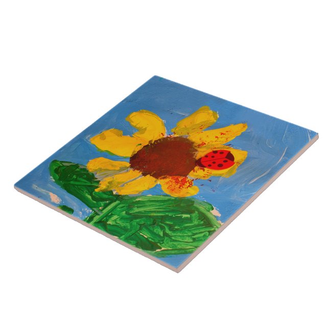 Azulejo "Arte de los niños" de girasol (Lado)