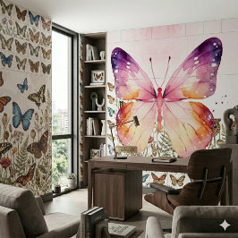 Azulejo Arte de Mariposa en Acuarela