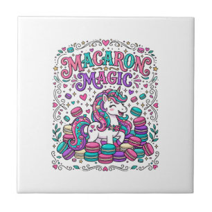 Azulejo Arte de Mercado Colorido Magia Macarón Unicornio