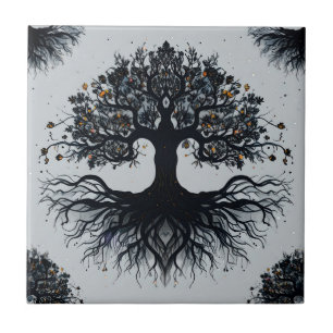Azulejo Arte de mosaico de árbol místico de la vida