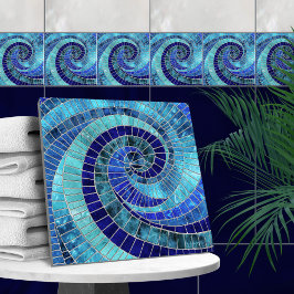 Azulejo Arte de mosaico en espiral oceánica
