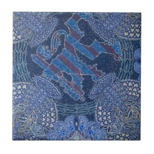 Azulejo Arte de mosaico ornamentado azul, Alemania