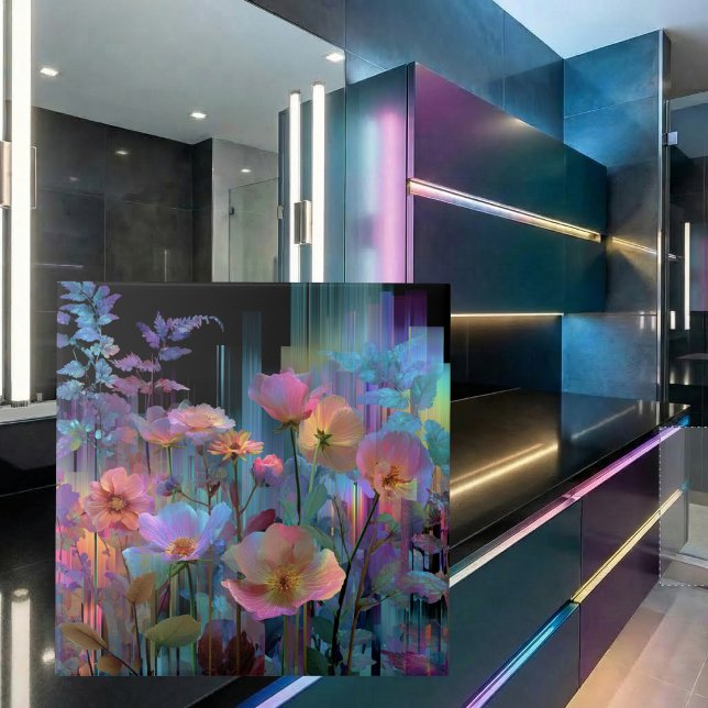 Azulejo Arte de neón de flores hermosas (Subido por el creador)