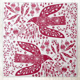 Azulejo Arte de pájaro rojo