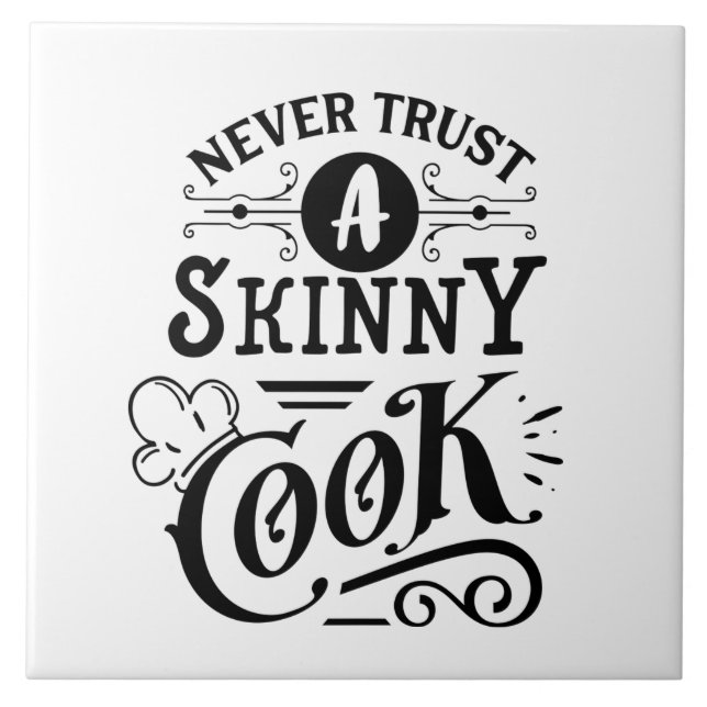 Azulejo arte de palabras de skinny cooking de cocina diver (Frente)