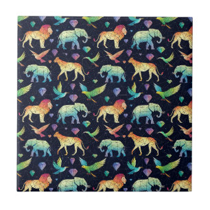 Azulejo Arte de patrón de animal de vida silvestre de cons