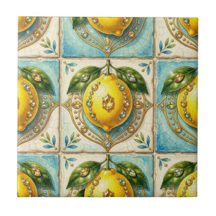 Azulejo Arte de patrón sin fisuras Art Deco limones y diam